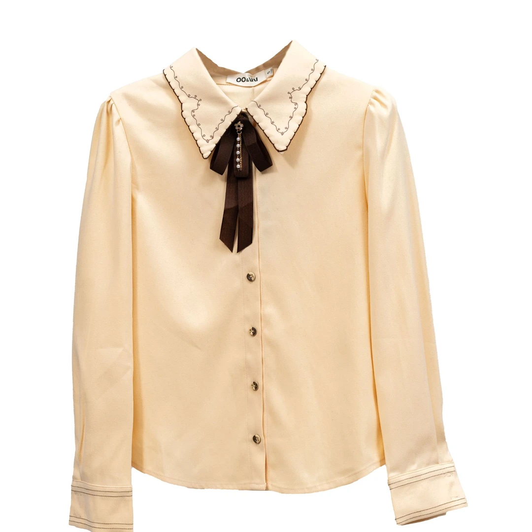 OO&VV时尚春季长袖设计感衬衫秋冬秋季休闲风衬衫袖七分袖