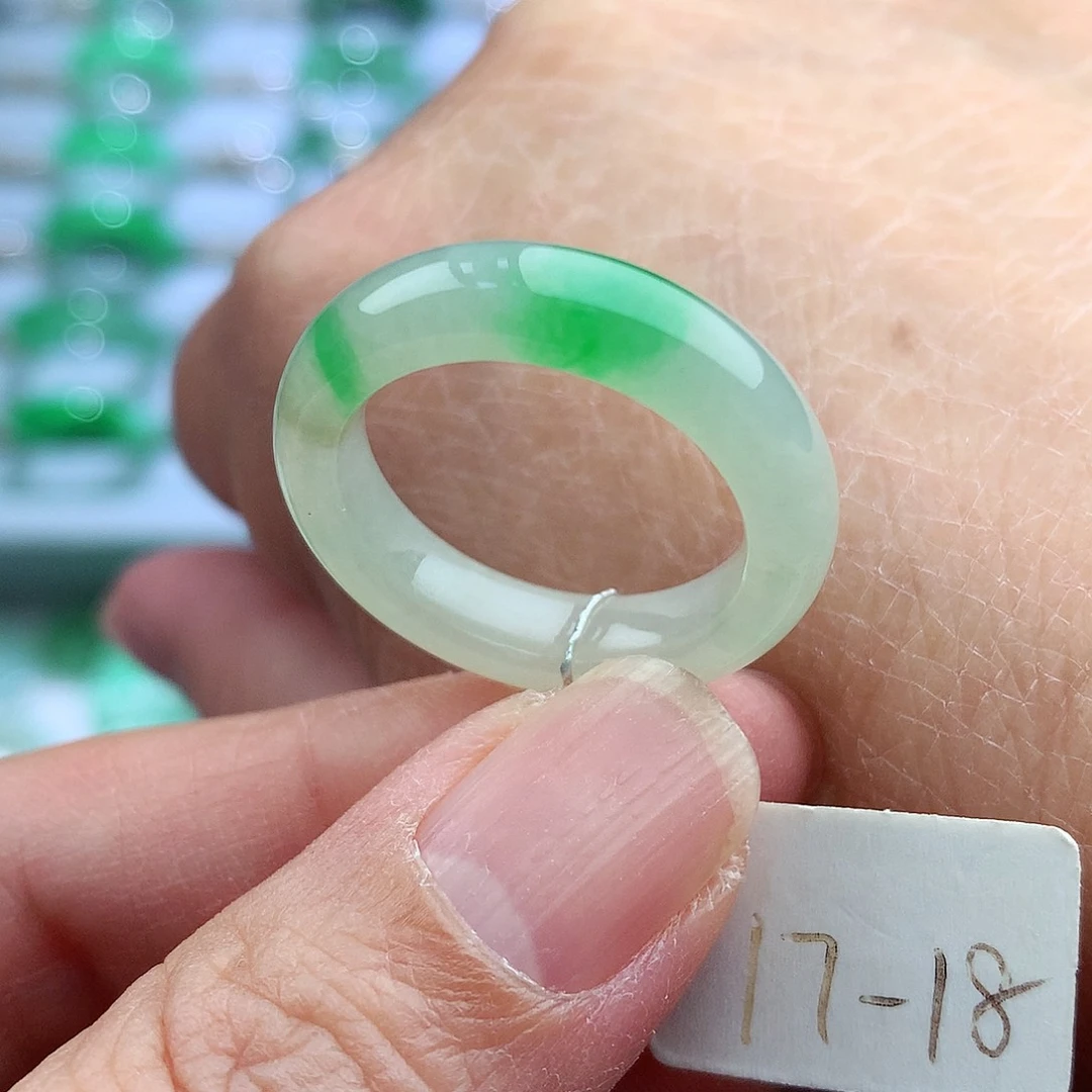 未镶嵌戒指翡翠17-18号