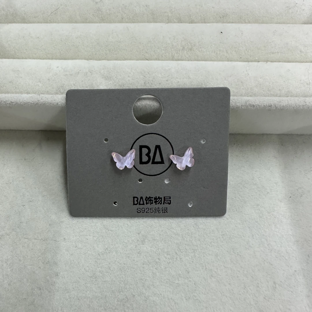 925银树脂耳饰 时尚蝴蝶耳钉 1727