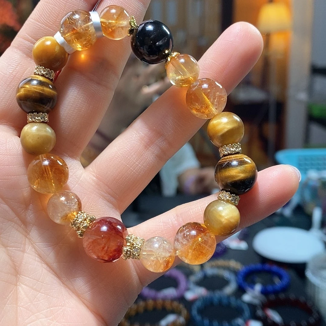 水晶手链合金金霸贵人相助手串