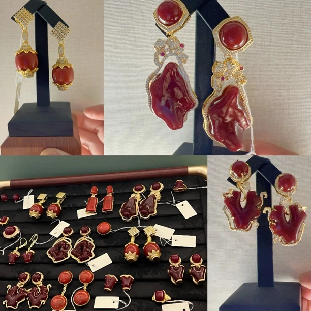 铜合金珐琅耳饰 藏式耳环#系列百搭藏裙配饰#藏式配饰#配饰