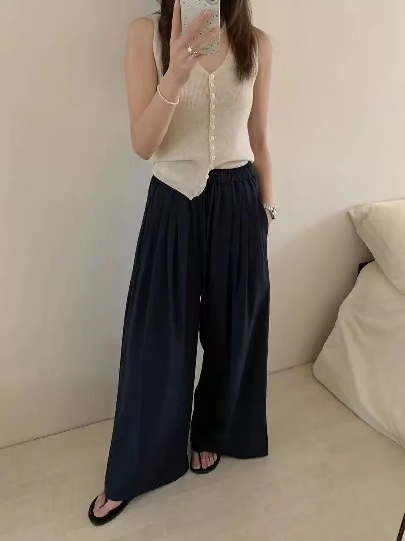 慵懒风抽绳松弛感阔腿裤（25617）