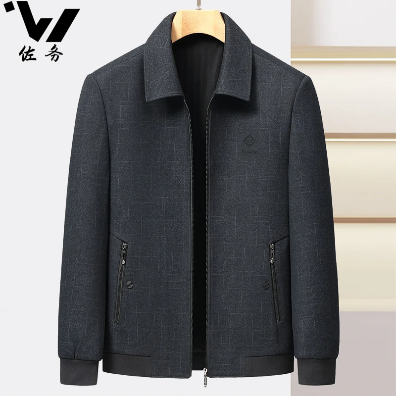 爸爸春装外套2025新款中老年人男士春秋季爷爷行政夹克休闲上衣服