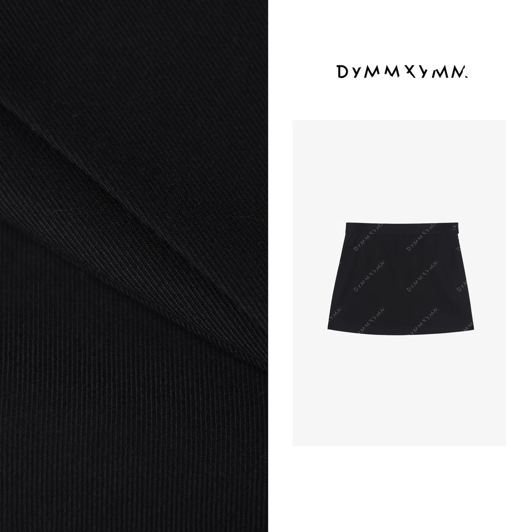 【DYMMXYMM】-早春极简风黑色侧拉链简洁短裤-5SSW7654