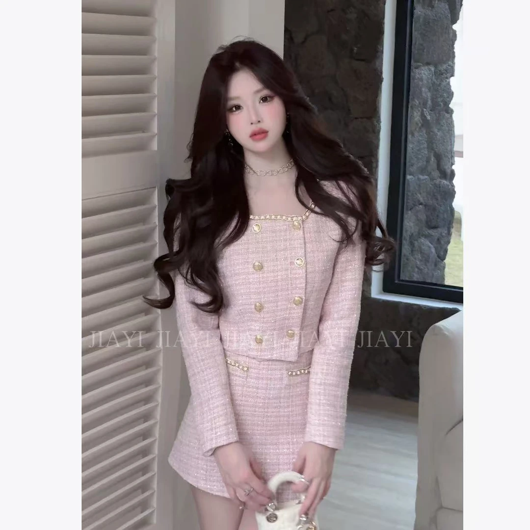【JIAYI】“COCO粉漾甜心”手工艺坊 粉金编织小香高奢链条套装6106