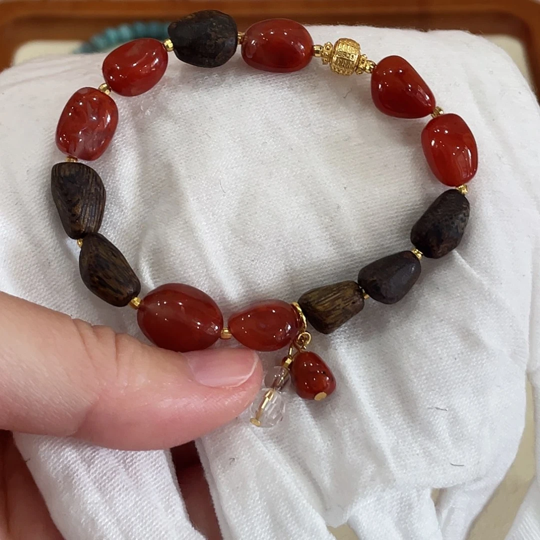 南红玛瑙银S925镶嵌配饰