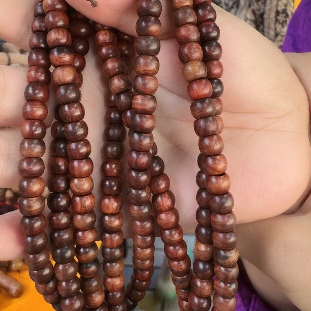 黄花梨/降香黄檀手串/手链海南黄花梨6x8/108紫油多样发