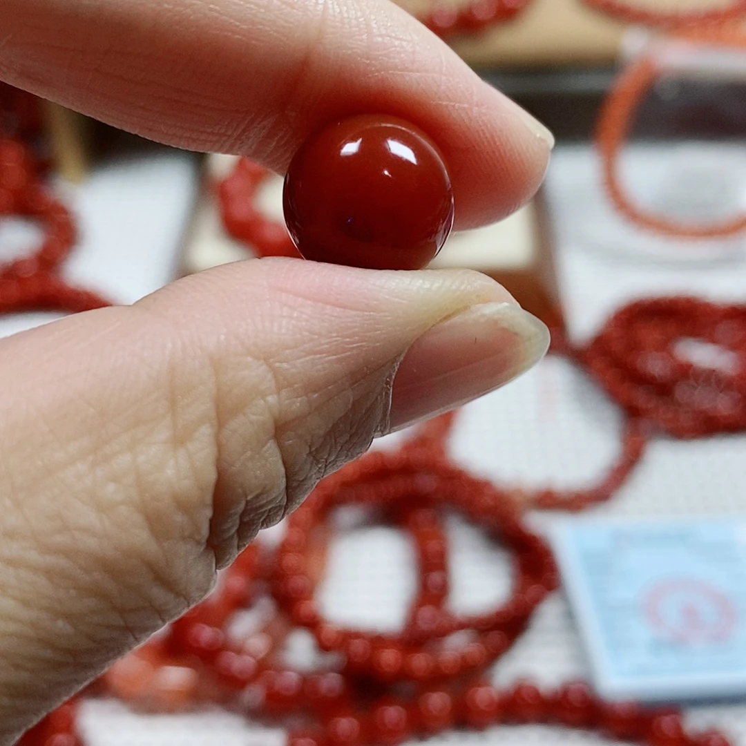 南红玛瑙未镶嵌单珠卡12