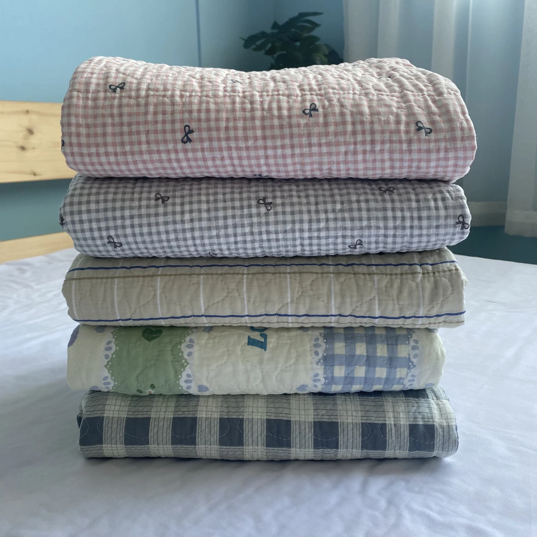 双面格子纯棉隔脏垫透气可水洗小尺寸加厚床单夹棉简约四季通用