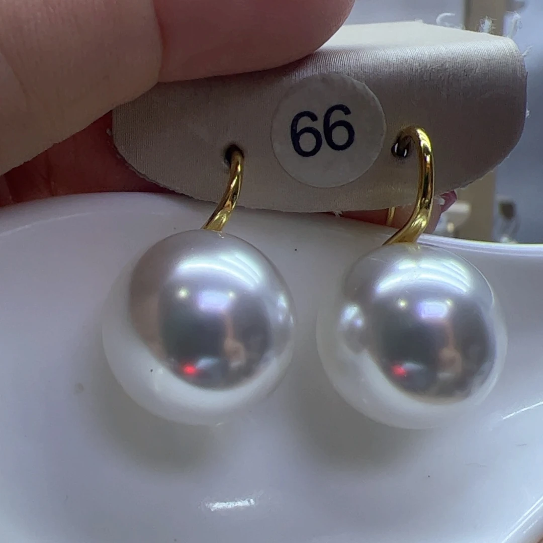 淡水珍珠耳饰18K金镶嵌