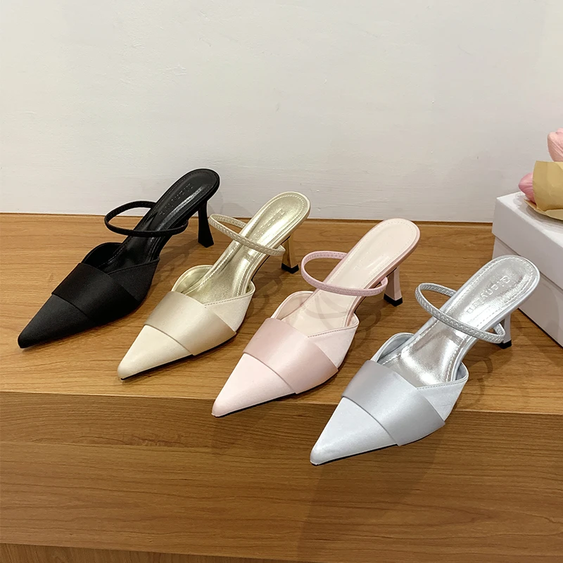 高级感包头半拖鞋子外穿夏季新款细跟高跟鞋玛丽珍穆勒女鞋凉拖鞋