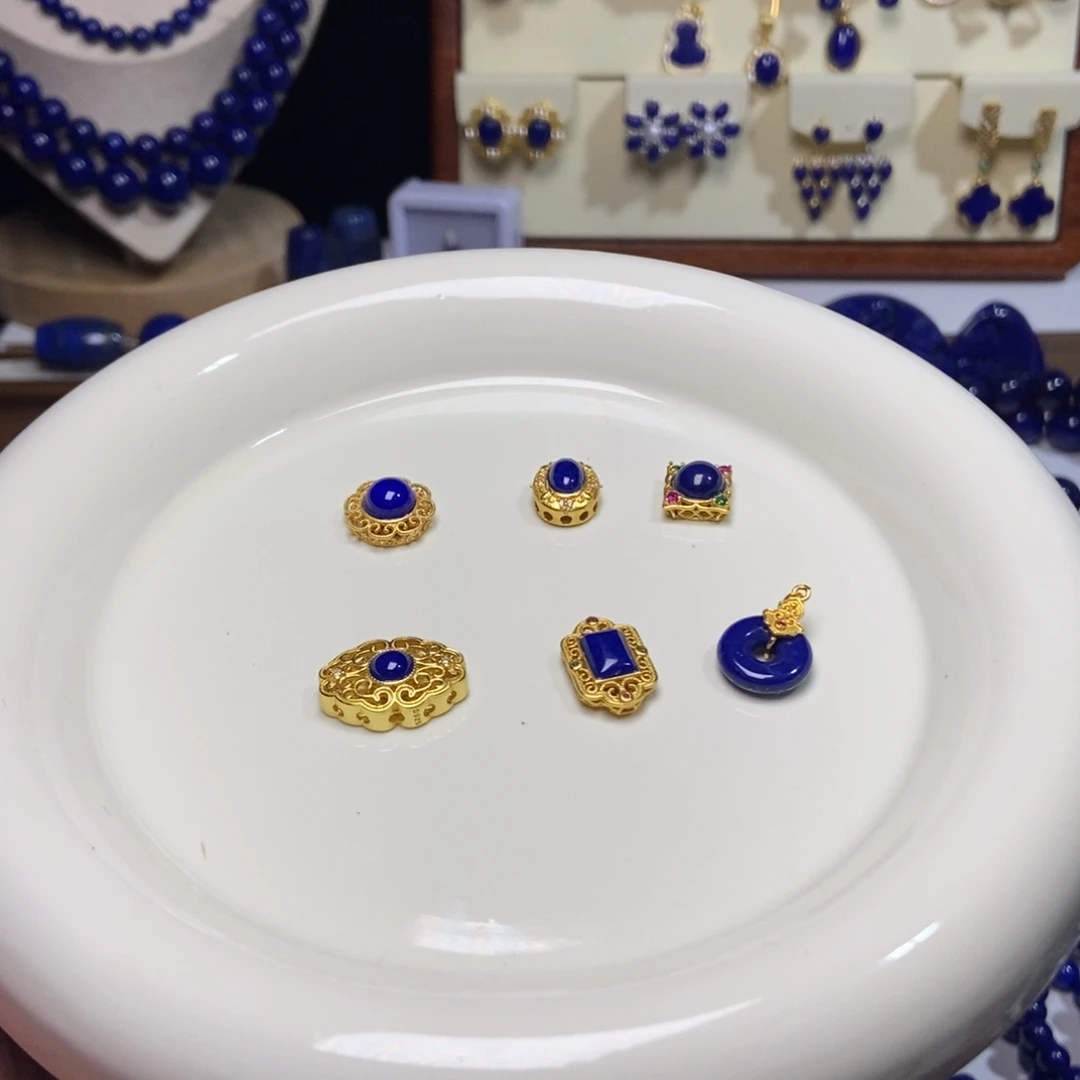 青金石银S925镀金镶嵌背云多样性发一 下单备注款式