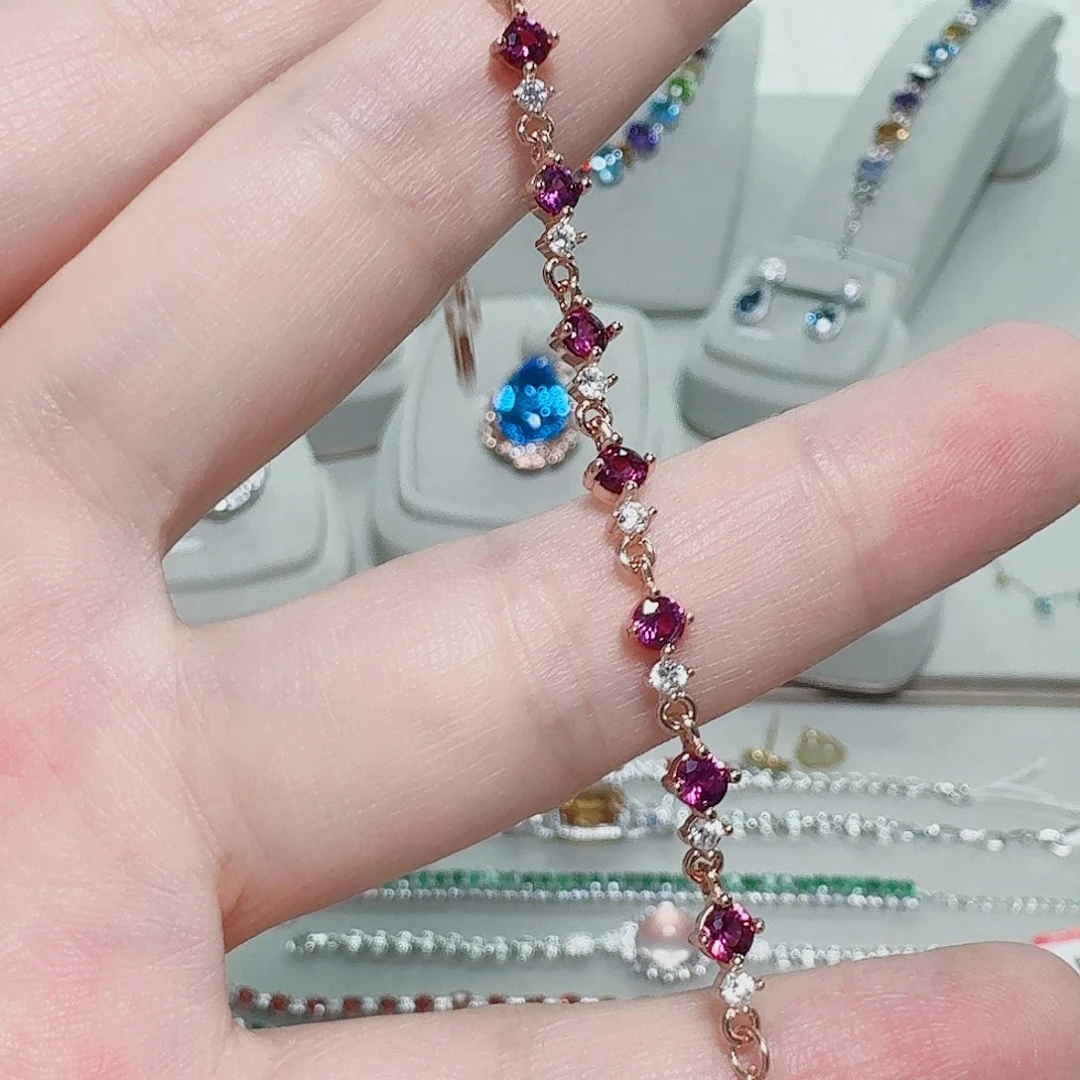 925银合成碳硅石手链