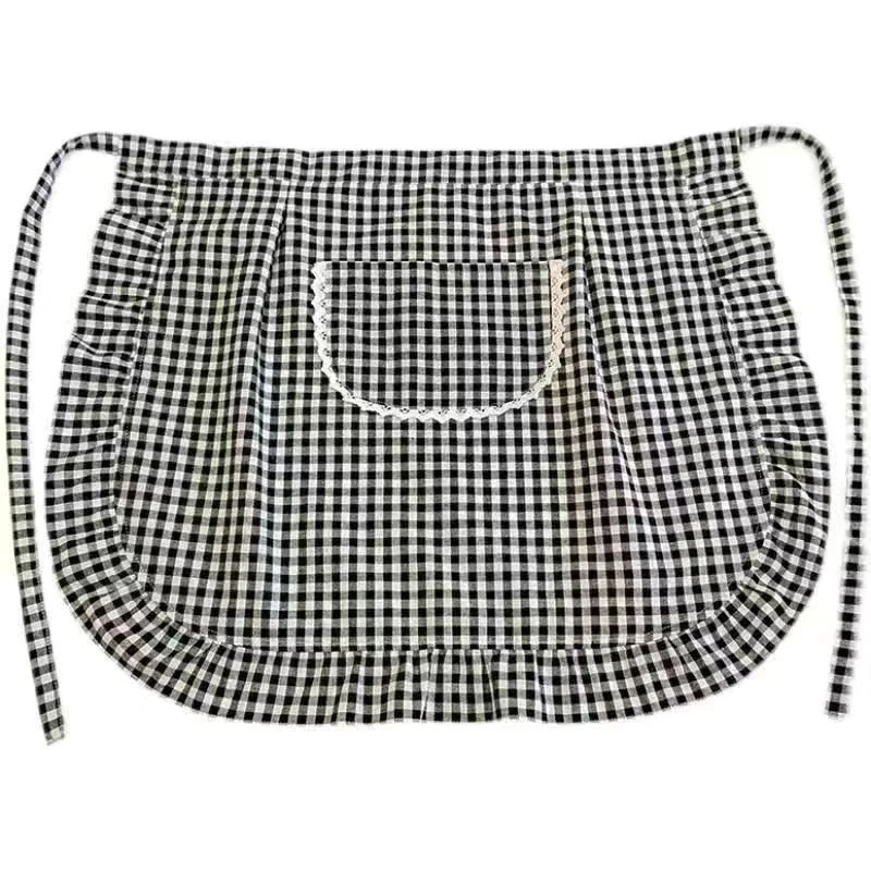 半身围裙女洋气柔软家用防污半截短围腰厨房做饭新款时尚棉布