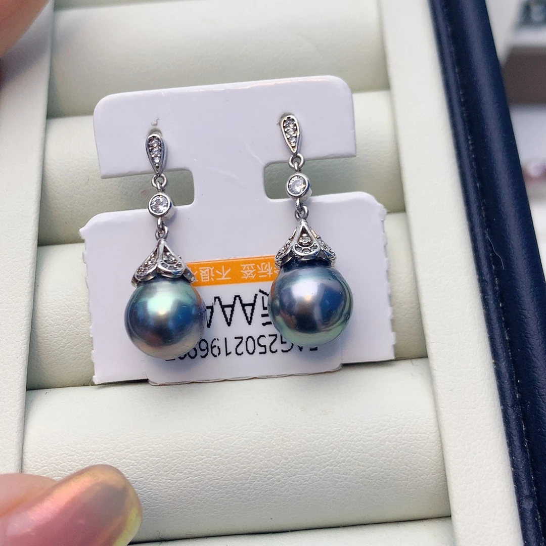 银S925镶嵌海水珍珠耳饰w82