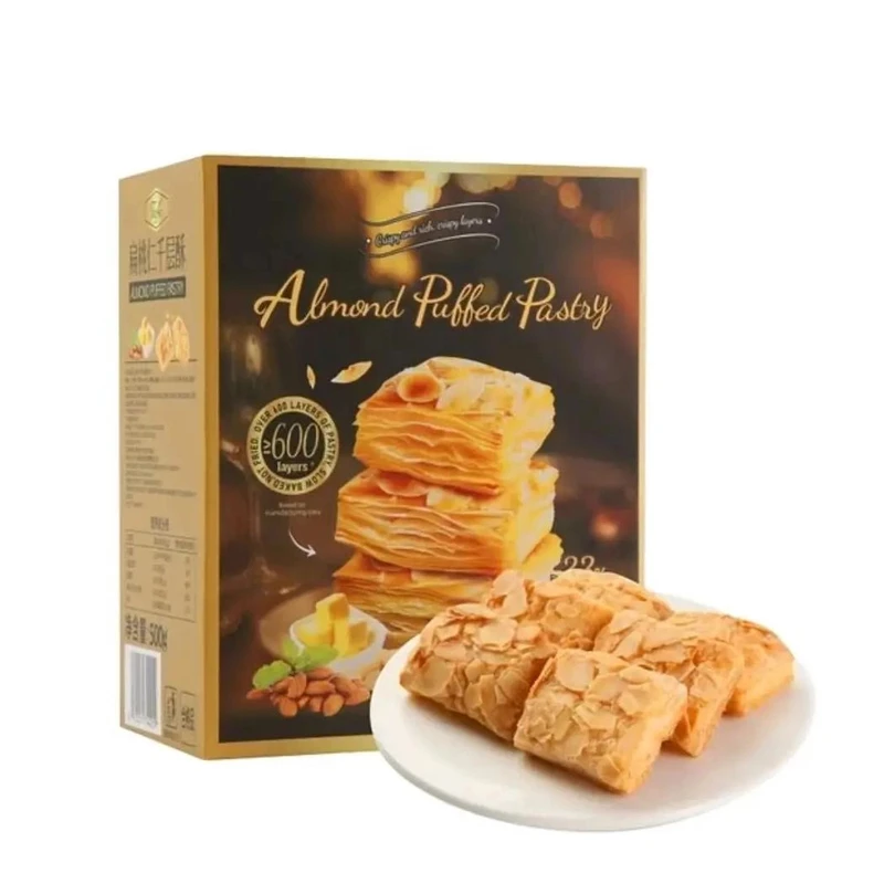 【会员商店】新品扁桃仁千层酥非油炸500g休闲小零食【京东顺丰】美食