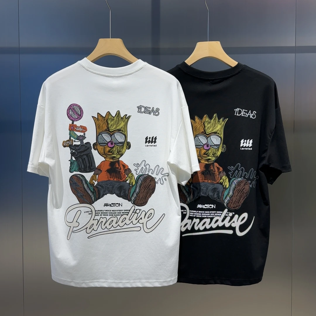 932情侣夏季男女短袖印花百搭T恤圆领春夏 8808