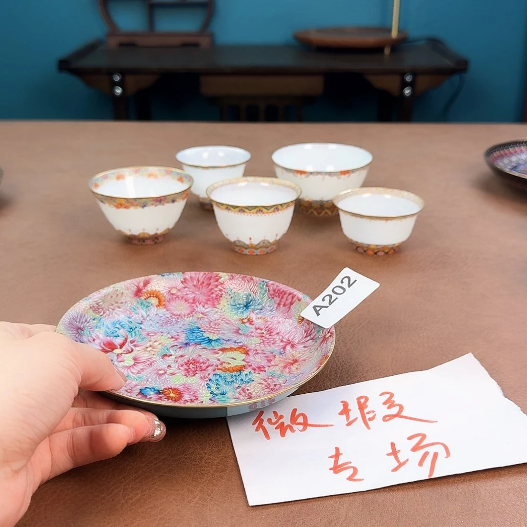 珐琅彩珐琅彩陶瓷陶瓷微瑕A202思*奇