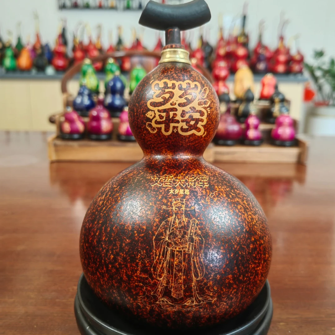 天然手工雕刻国风太岁葫芦文玩装饰摆件