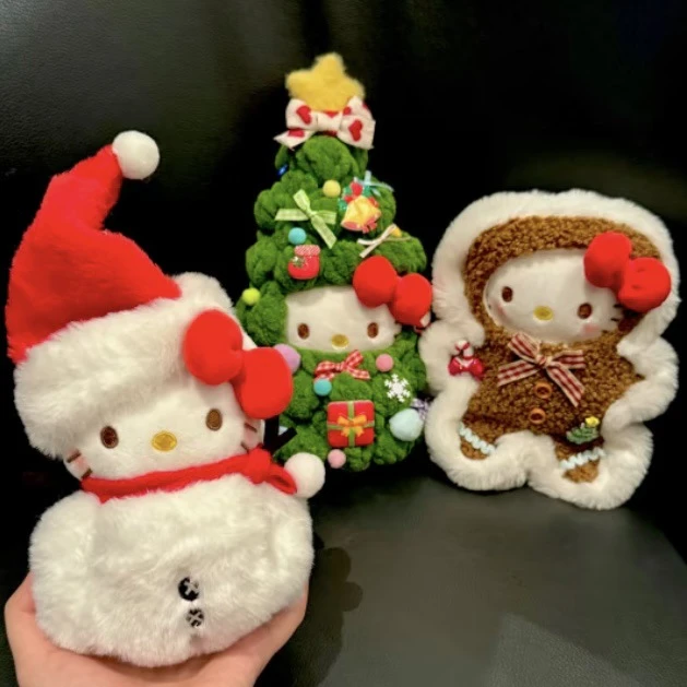 正版HelloKitty圣诞树毛绒包挂件卡通可爱玩偶姜饼人礼物摆件装饰