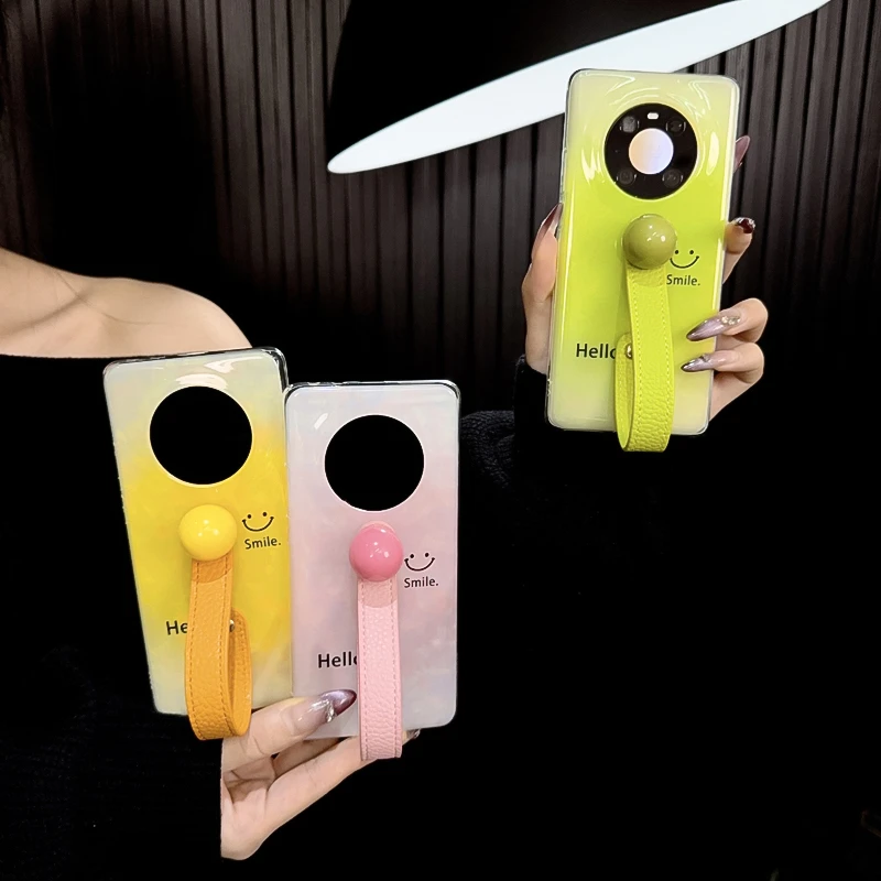 适用华为mate40pro手机壳新款mate40套mt40epro韩系ins渐变笑脸女