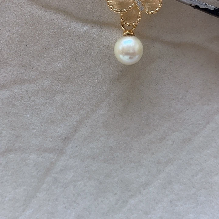 银S925镶嵌海水珍珠吊坠(不含链)
