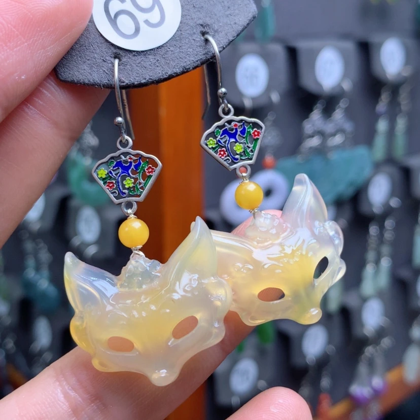 【闪购商品】翡翠银S925镶嵌耳饰贴***克满意