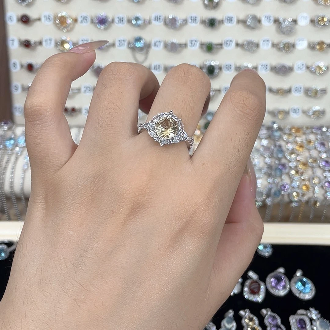 银S925镶嵌戒指黄晶