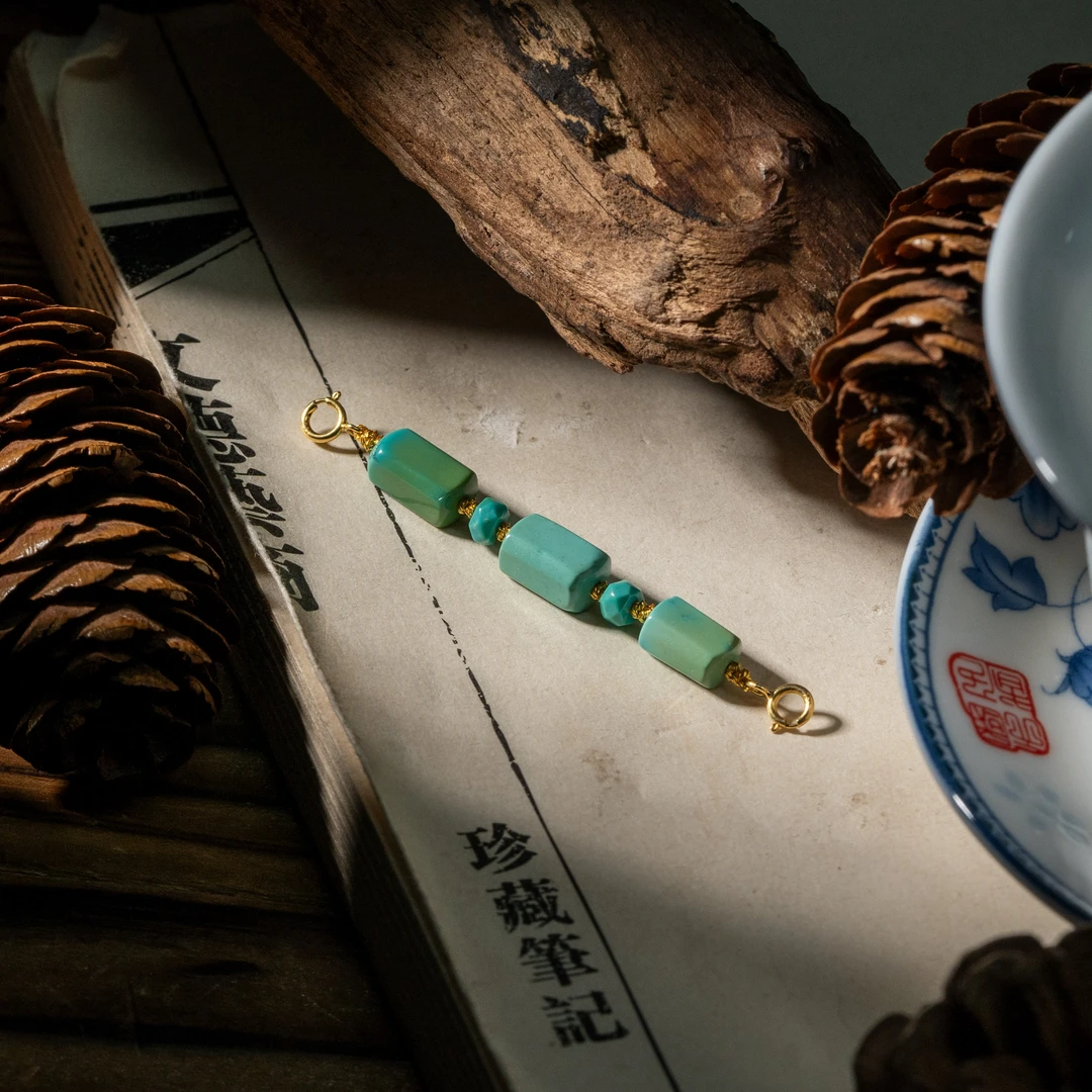 【世间臻宝】18K绿松石DIY延长链/Q2293/多样性发一件/5mm+/6cm/5
