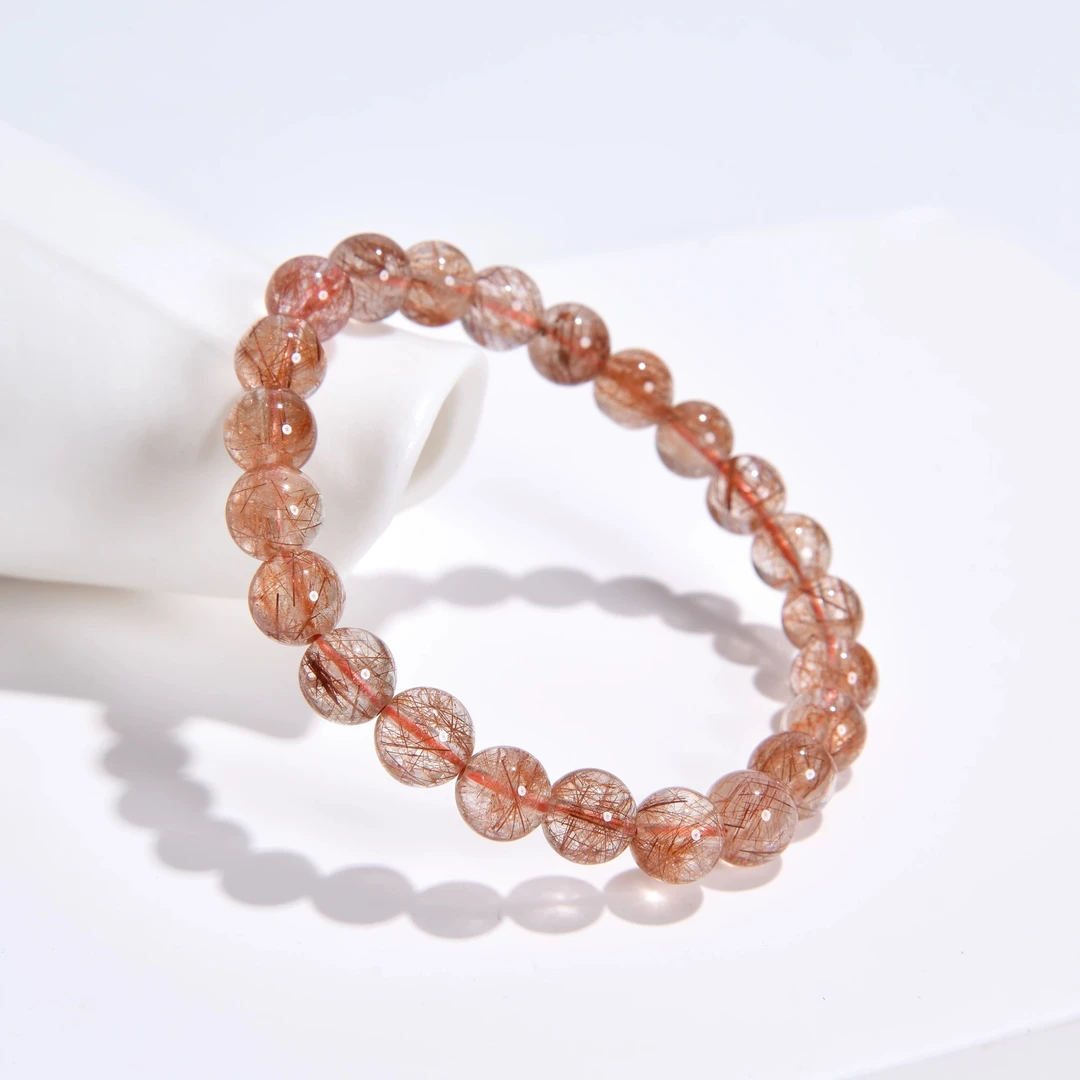 天然铜发晶手串9-10MM男女款发晶H902多样性发其一