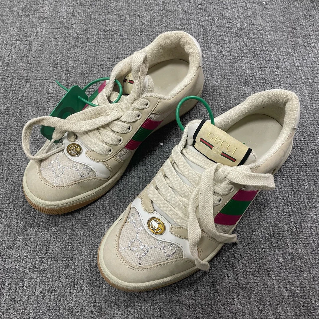 95新 GUCCI/古驰 Screener 系带平底时尚板鞋  36.5码/5707