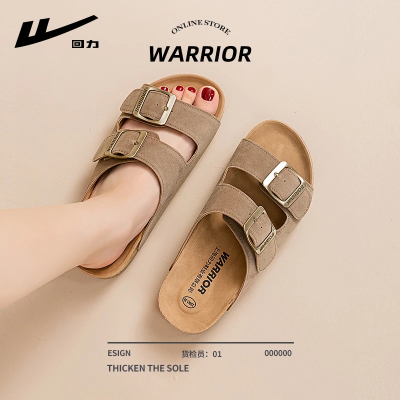 回力勃肯拖鞋2025新款爆款夏季洋气外穿软木搭扣凉拖女高级感凉鞋