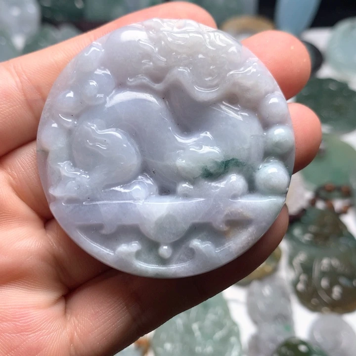 翡翠未镶嵌颈饰仿古龙45