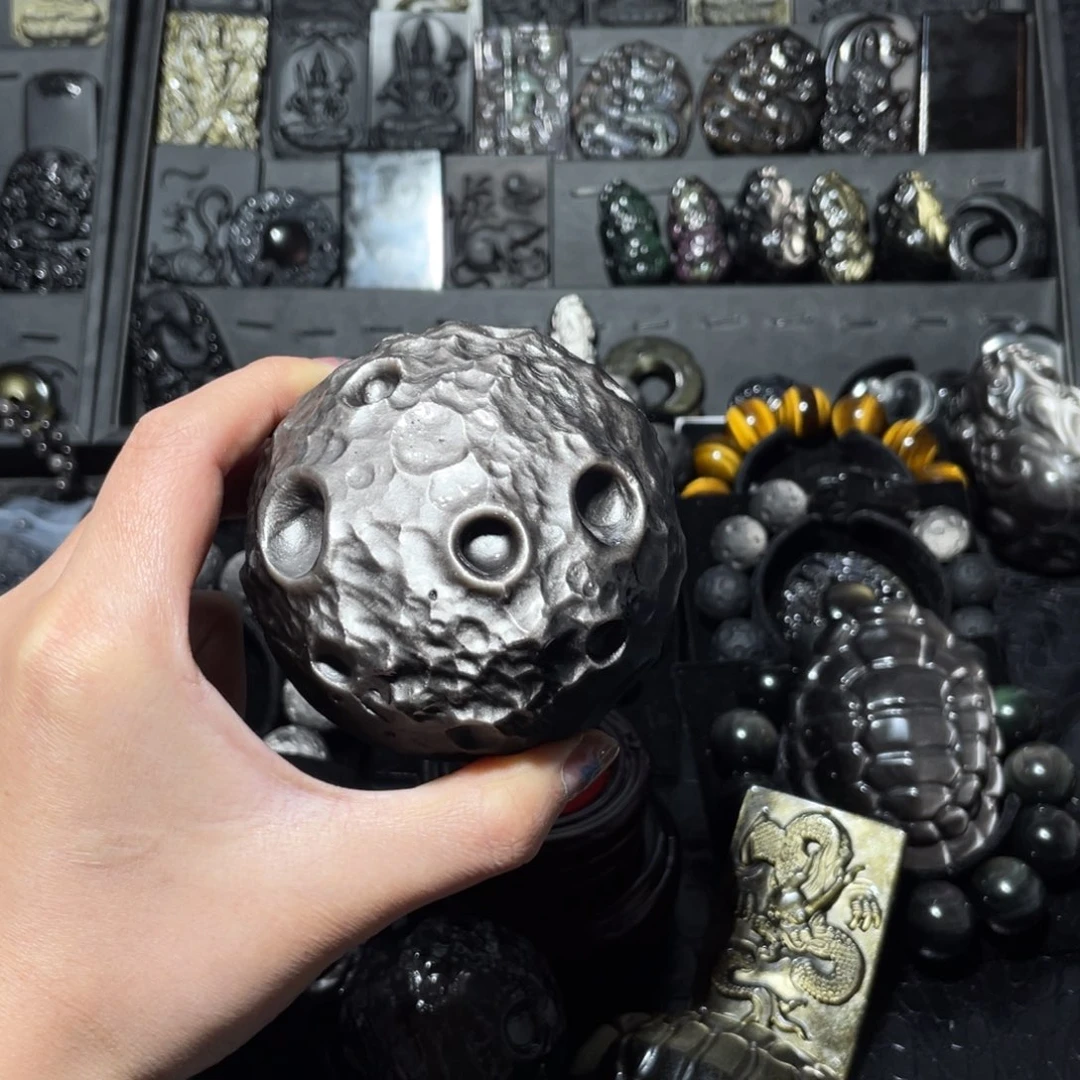 火***柴黑曜岩未镶嵌珠宝奇石