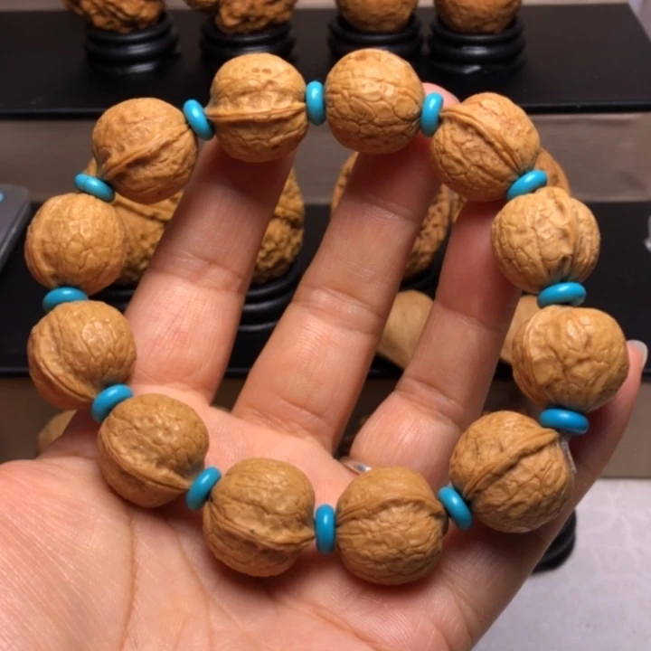 约***定文玩核桃把件黄金豆手串23