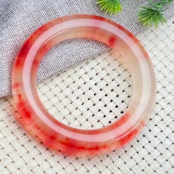 清新大气胖圆条红花手镯多样性发一件