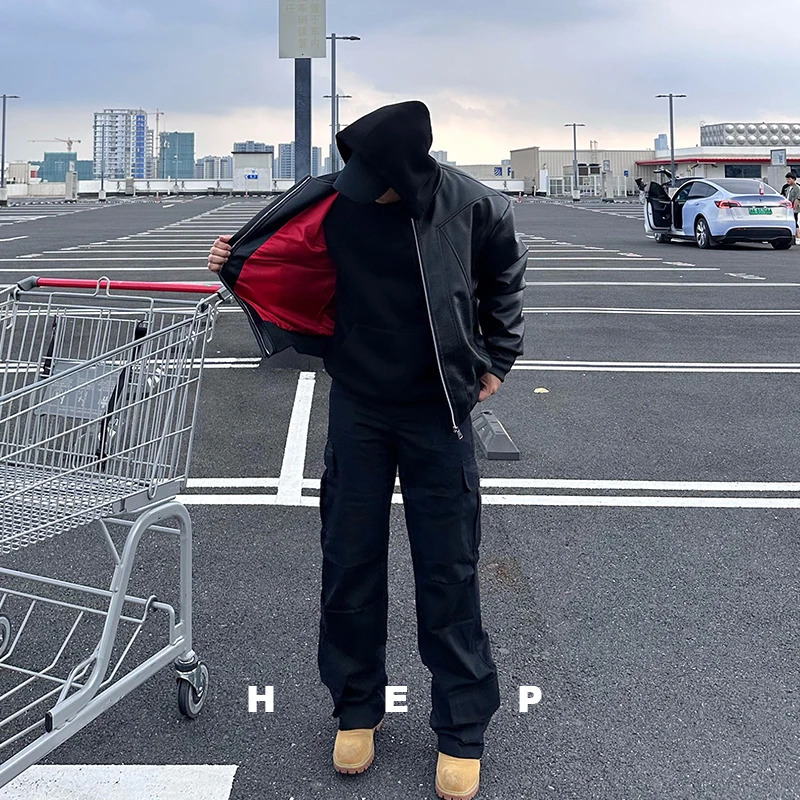 【侯二胖】正肩外套美式休闲街头秋季男装皮衣