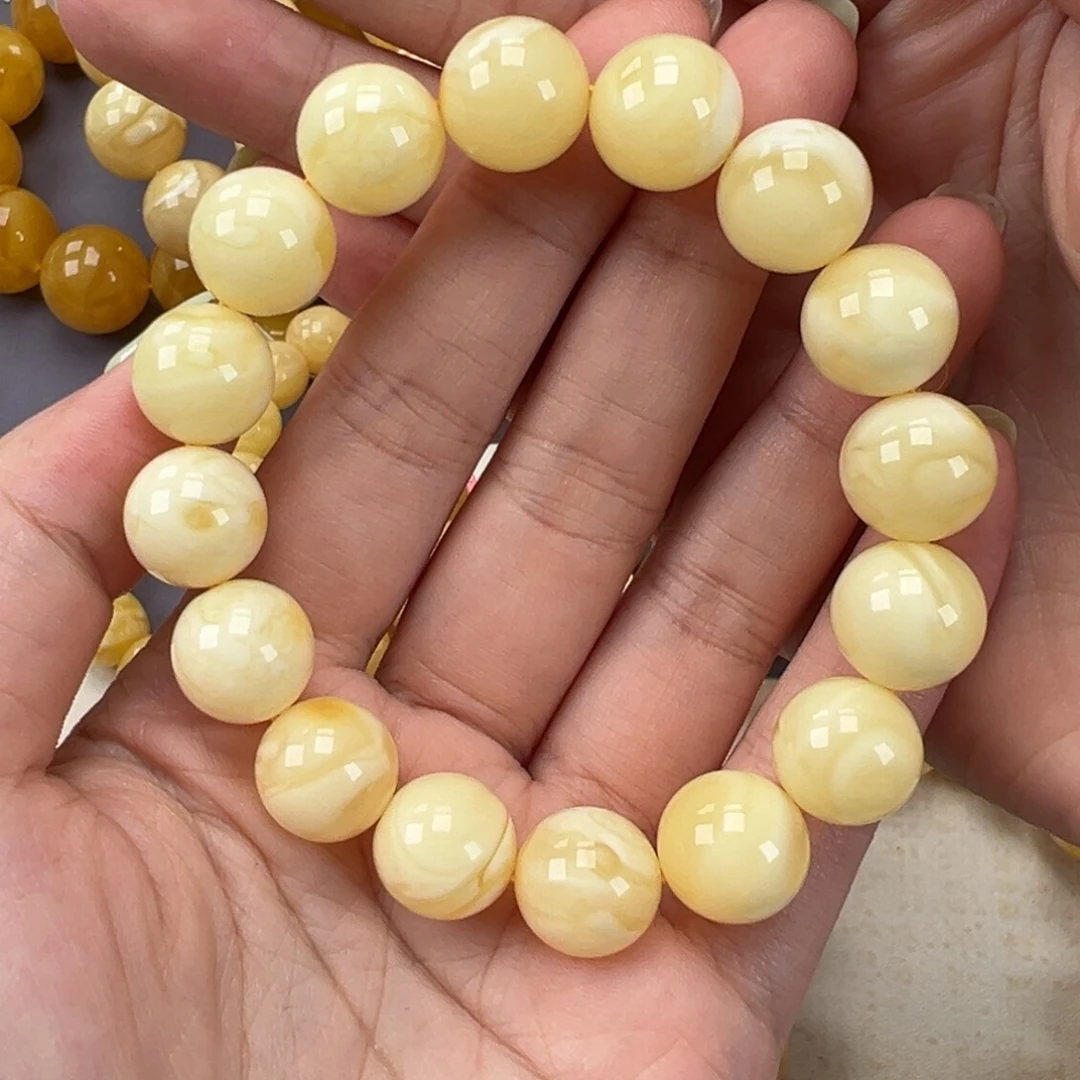 未镶嵌琥珀手链21圆珠