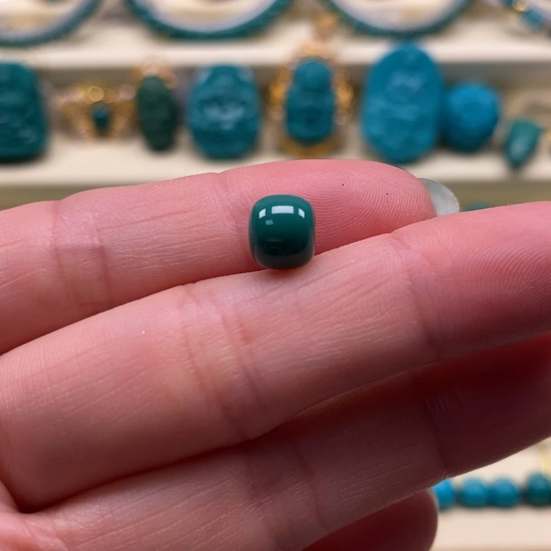 未镶嵌绿松石珠宝奇石直径7.4×6.5老型