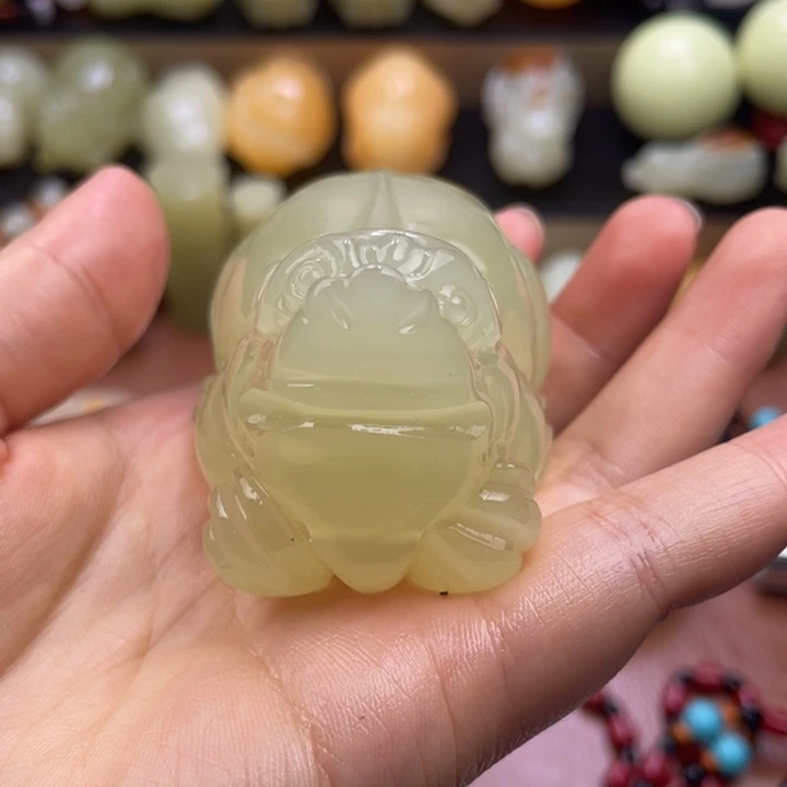 好***醒石材天然古青石手把件