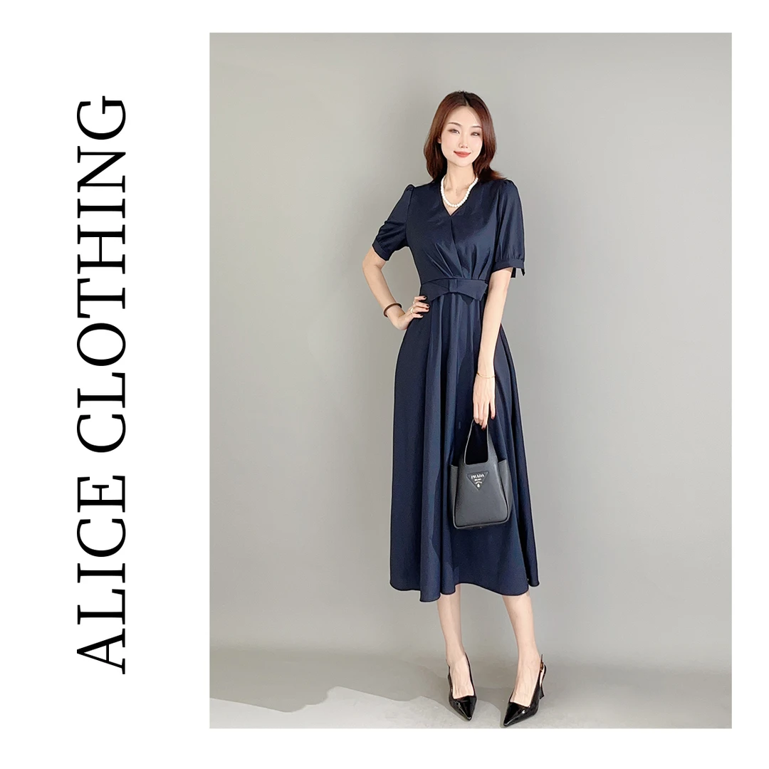 1 ALICE “名流涵养”连衣裙 蝴蝶结 优雅通勤 H2137868A
