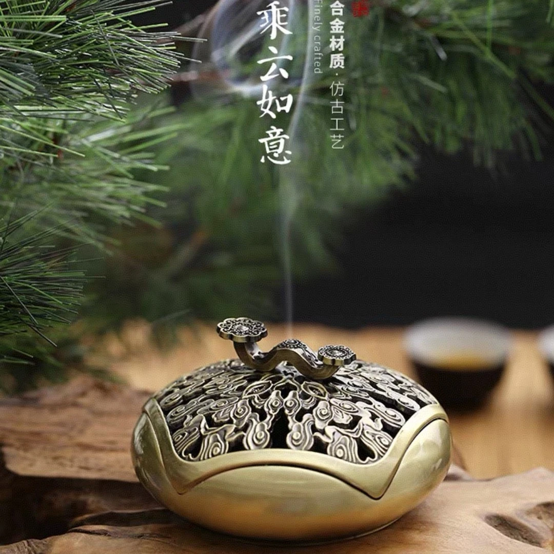吉祥如意合金小香炉