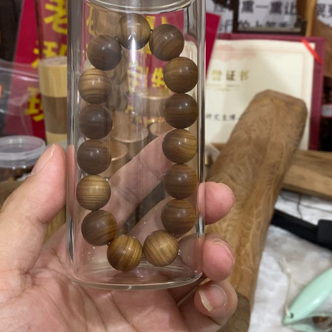 檀香木手串/手链侓沉水1.5横纹黑肉