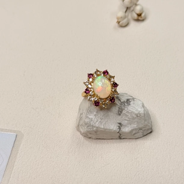 全新未使用  【六六中古】银925欧泊戒指bj1559