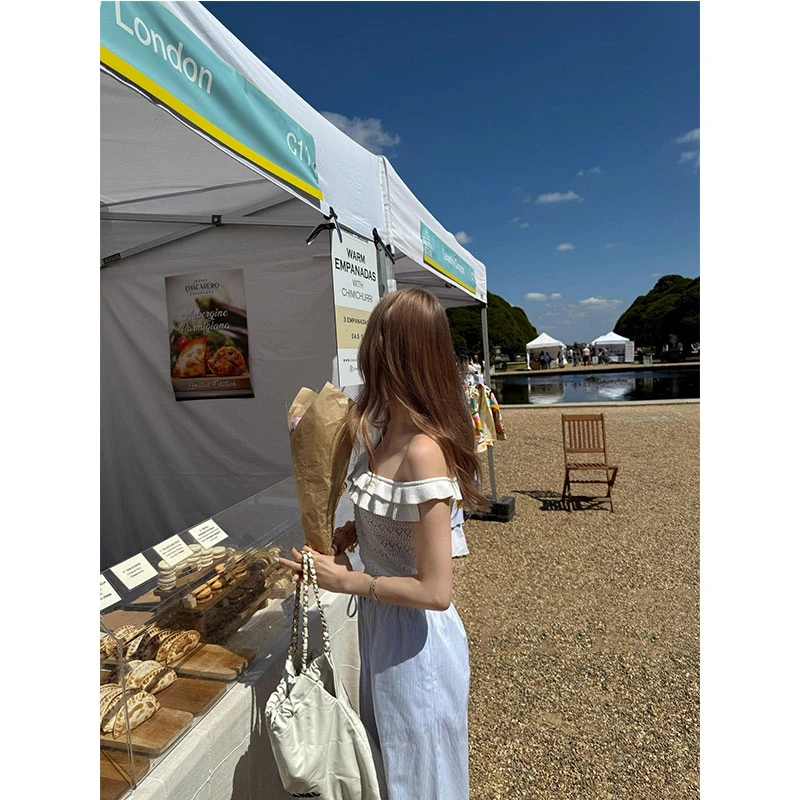 2025年夏季新品高级感纯欲性感辣妹一字肩上衣显瘦休闲长裤两件套