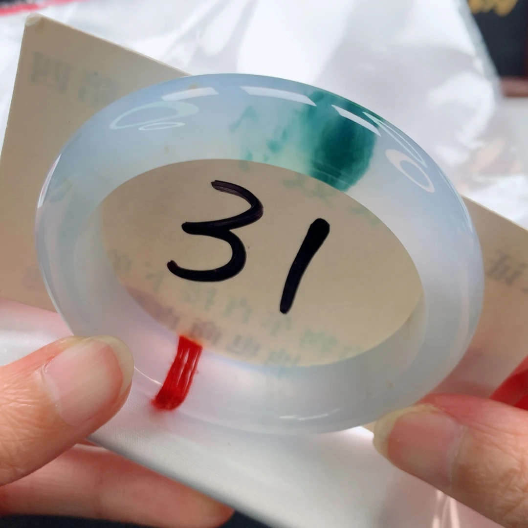 未镶嵌手镯翡翠正圈冰胶蓝花