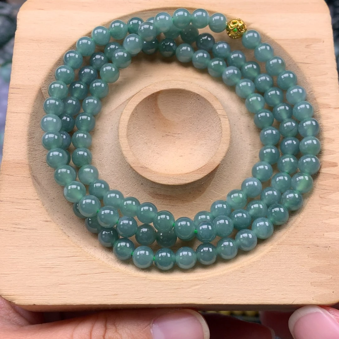 翡翠未镶嵌手链天然翡翠A货珠链