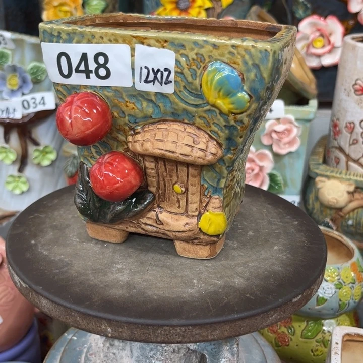 紫砂花盆粗陶材质多肉花盆