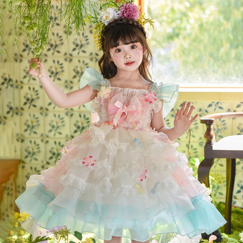 女童夏款美乐蒂公主裙 夏季新款无袖蓬蓬纱裙儿童装小女孩连衣裙