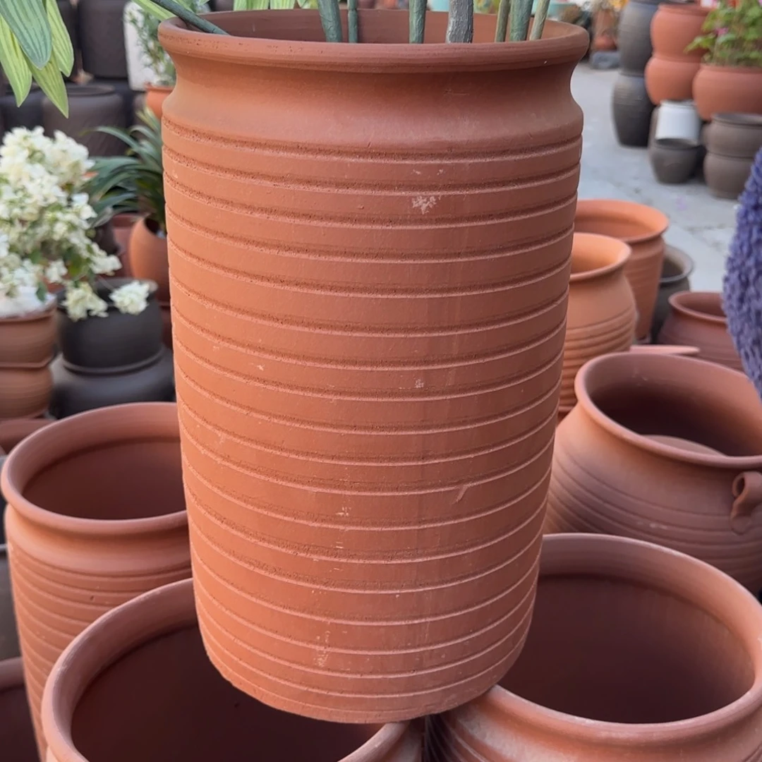 紫砂花盆口25高42宜兴紫砂瑕疵花泥